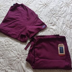 New wine colored scrubs SET